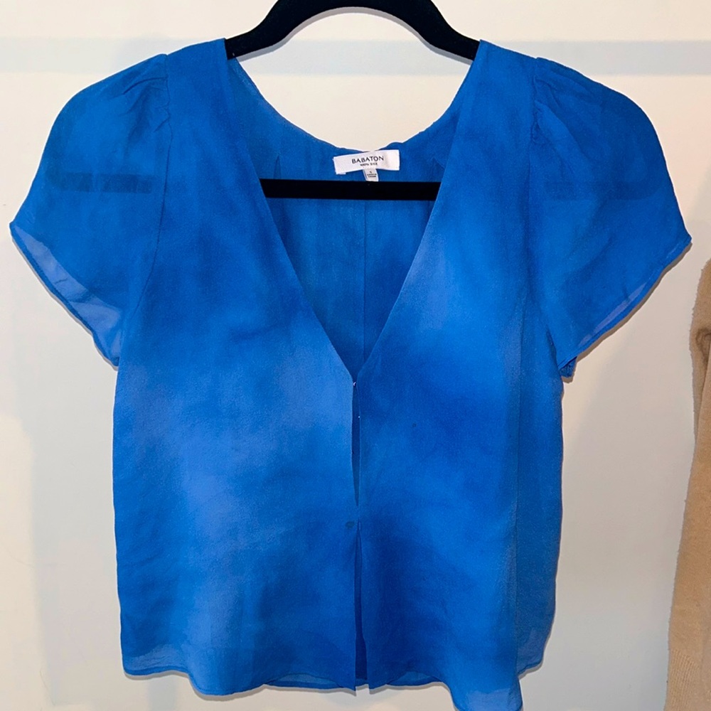 Babaton 100% silk cropped blouse